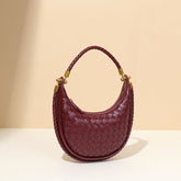 Sac à bandoulière rétro en tricot avec ceinture et sac à main en forme de croissant